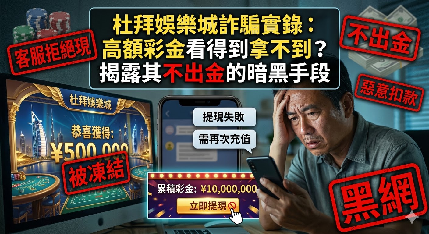 杜拜娛樂城詐騙實錄：高額彩金看得到拿不到？揭露其不出金的暗黑手段